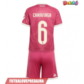 Lacne Dětský Futbalové dres Real Madrid Eduardo Camavinga #6 2026-27 Krátky Rukáv - Tretina (+ trenírky)